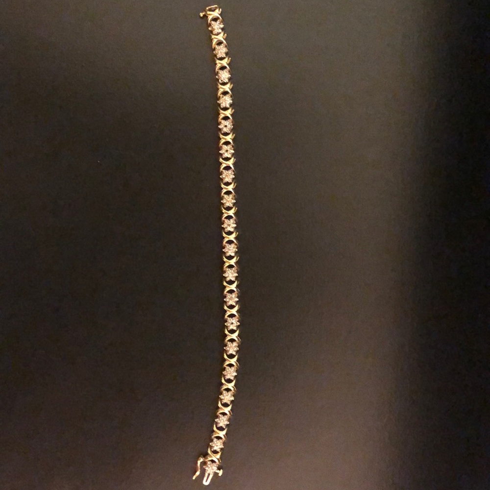 14k gold tennis bracelet with genuine diamonds